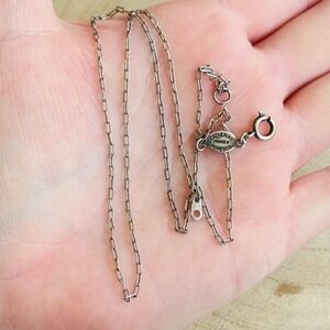 La Vie Parisienne Catherine Popesco France Necklace Paper Clip chain silver tone